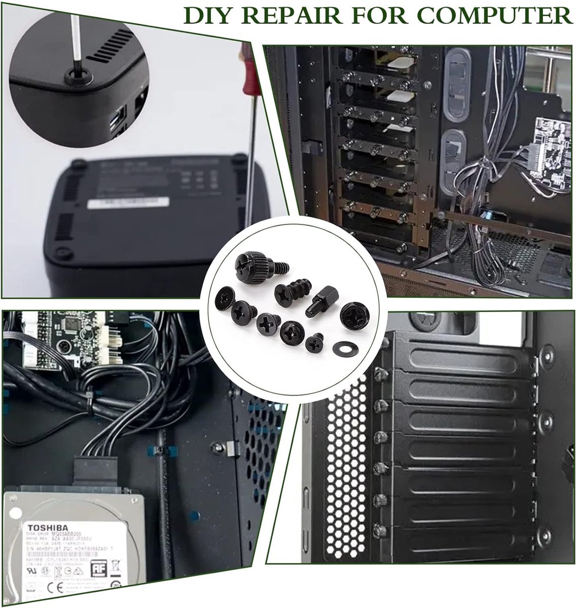 M2 Schroeven Set – 500 Stuks Voor Laptop, Pc En Moederbord, 10 Verschillende Maten, Incl. Mini Schroevendraaier, Ideaal Voor Reparatie En Montage