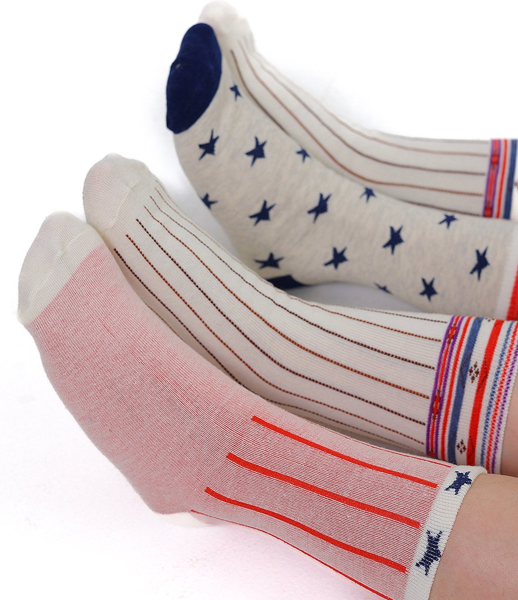 RobyKris Kids 3 paar kindersokken - Beige - Maat 30/31