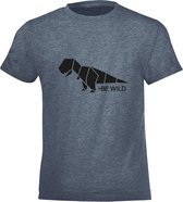 Be Friends T-Shirt - Be wild dino - Heren - Donker blauw - Maat XL