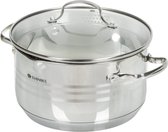 roestvrijstalen kookpan | pastaban met zeef | 22 cm 4,75 liter | vleespan soeppan braadpan | zilver