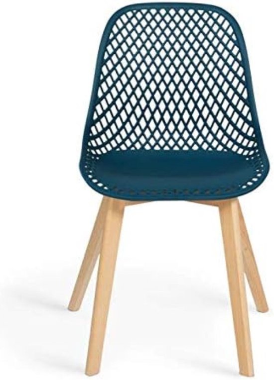 Set van 4 stoelen Mandy, eendenblauw, voor eetkamer