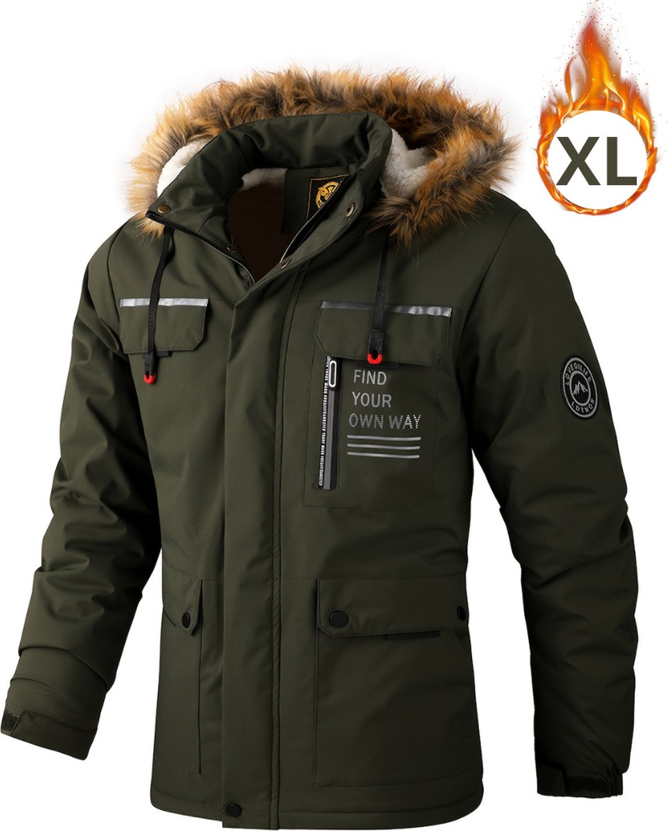 Livano Verwarmde Jas Heating Jacket Thermo Jas Elektrische Kleding Jas Met Verwarming Met Capuchon Heren – Leger Winter Groen
