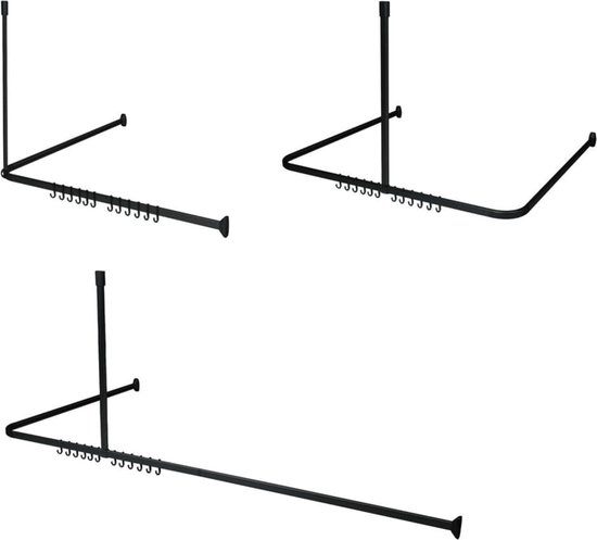 Sealskin Easy Roll - Ensemble barre de rideau de douche - 90x90x90 cm - Noir