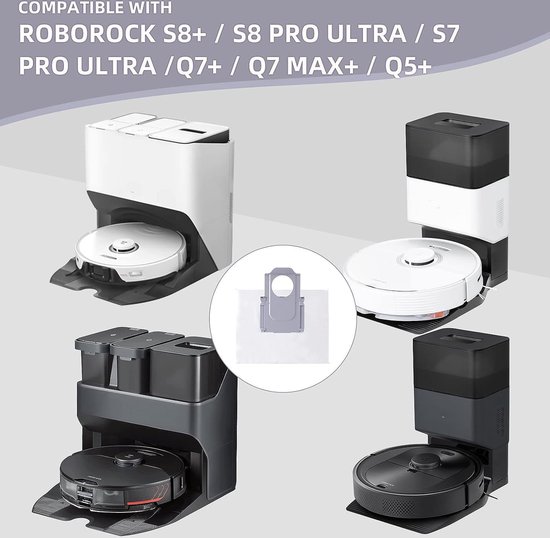 Sacs à poussière Roborock Q7 Max de Plus.Parts® adaptés à Roborock - 4 pièces