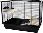Cage à hamster - Cage à rats - Cage à souris - Deux étages - 77x58x47CM - Zwart