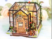 3D Garden House Puzzel met led-verlichting voor Volwassenen, Houten Modelbouwset, Cadeau voor Verjaardag Kerstmis