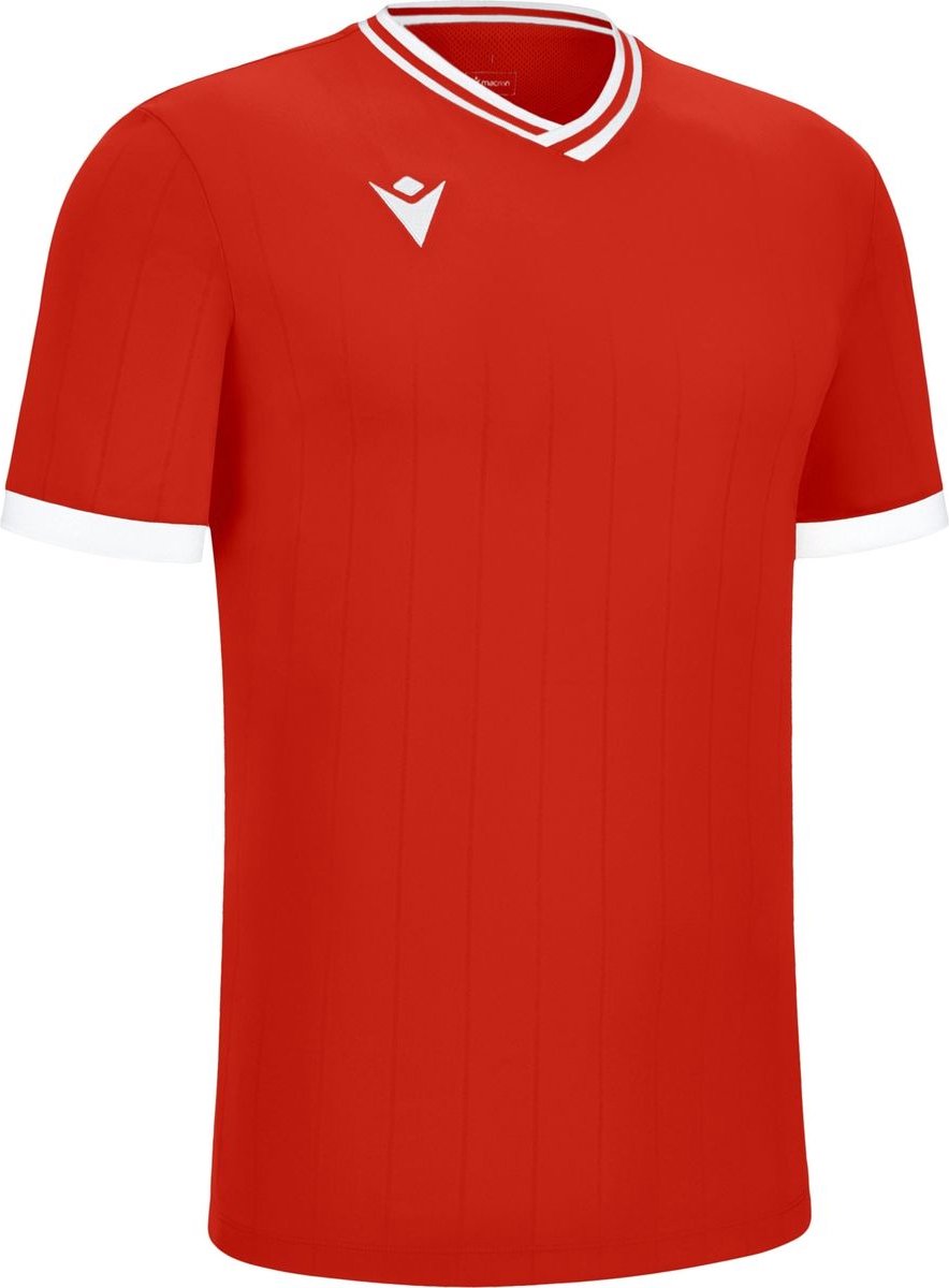 Macron Halley Shirt Korte Mouw Heren - Rood / Wit | Maat: M