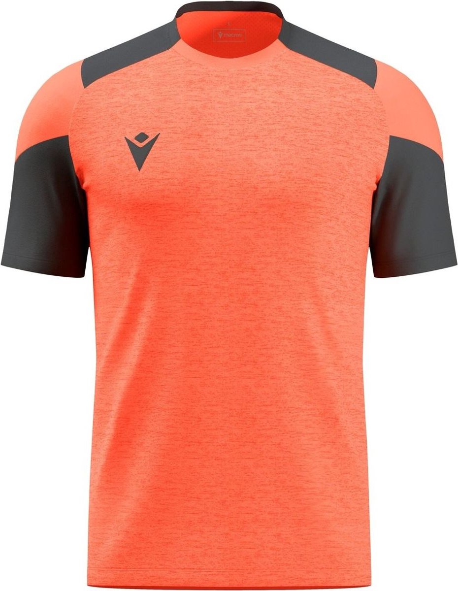 Macron Glory Golem Shirt Korte Mouw Heren - Coral Fluor / Antraciet | Maat: 3XL