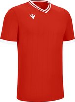 Macron Halley Shirt Korte Mouw Heren - Rood / Wit | Maat: XL
