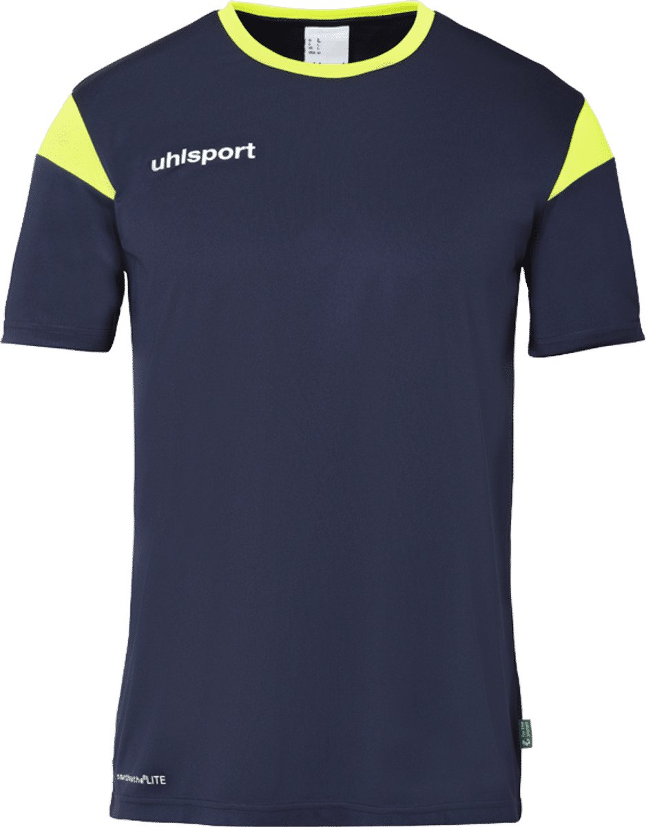 Uhlsport Squad 27 Shirt Korte Mouw Heren - Marine / Fluogeel | Maat: L
