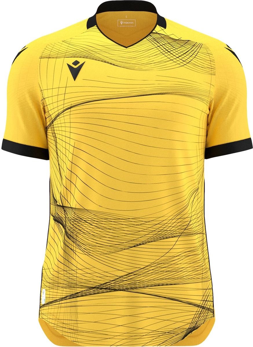 Macron Wyvern Eco Shirt Korte Mouw Kinderen - Geel / Zwart | Maat: 9-10 Y