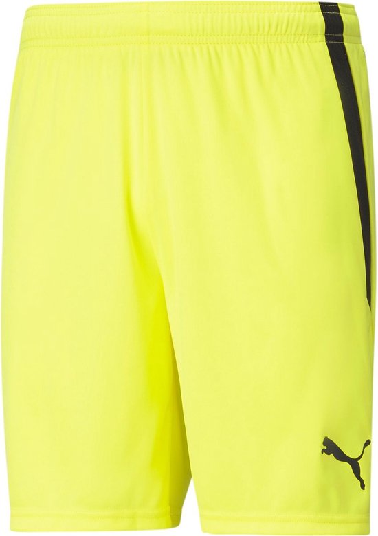 Puma Teamliga Short Kinderen - Fluogeel / Zwart | Maat: 152