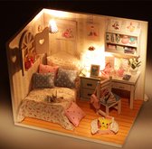 3D Huisje met Led-verlichting en Stofkap Puzzel voor Volwassenen, Houten Modelbouwset, Cadeau voor Verjaardag Kerstmis - Ontspannen Uurtjes