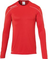 Uhlsport Stream 22 Voetbalshirt Lange Mouw Heren - Rood / Wit | Maat: 2XL