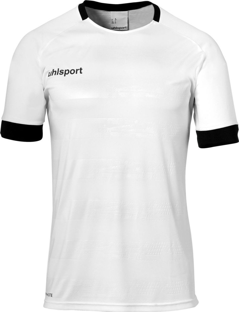 Uhlsport Division 2.0 Shirt Korte Mouw Kinderen - Wit / Zwart | Maat: 152