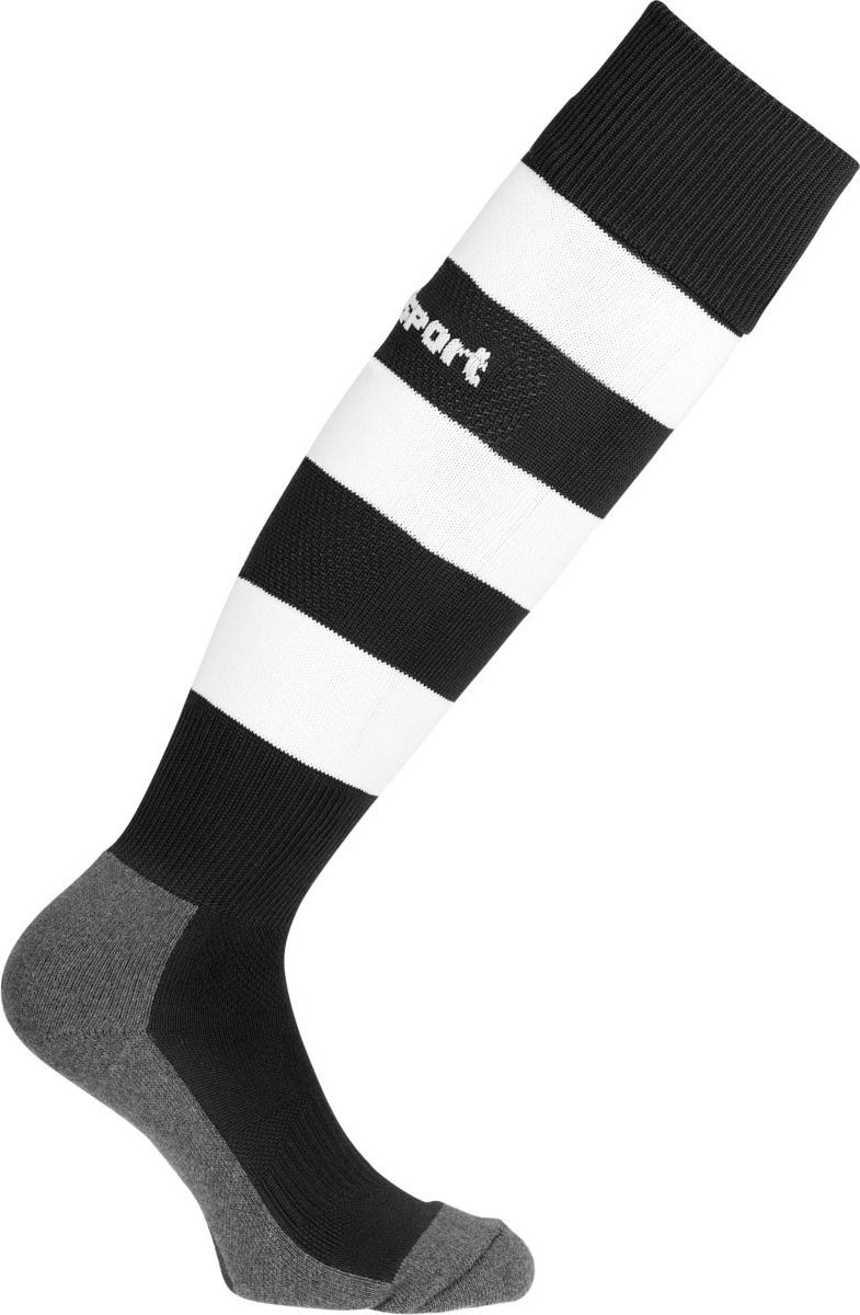 Uhlsport Team Pro Essential Stripe Voetbalkousen - Zwart / Wit | Maat: 41-44