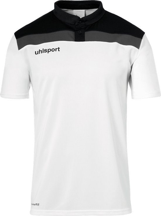 Uhlsport Offense 23 Polo Shirt Wit-Zwart-Antraciet