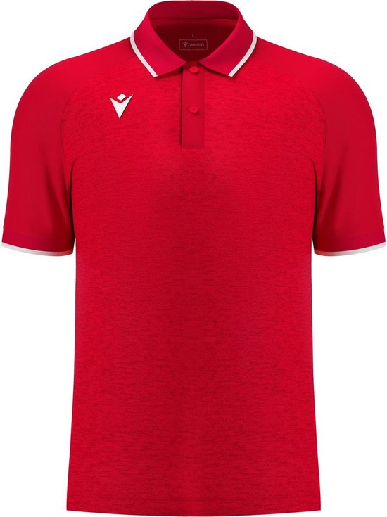 Macron Glory Aulos Polo Kinderen - Rood / Wit | Maat: 7-8 Y