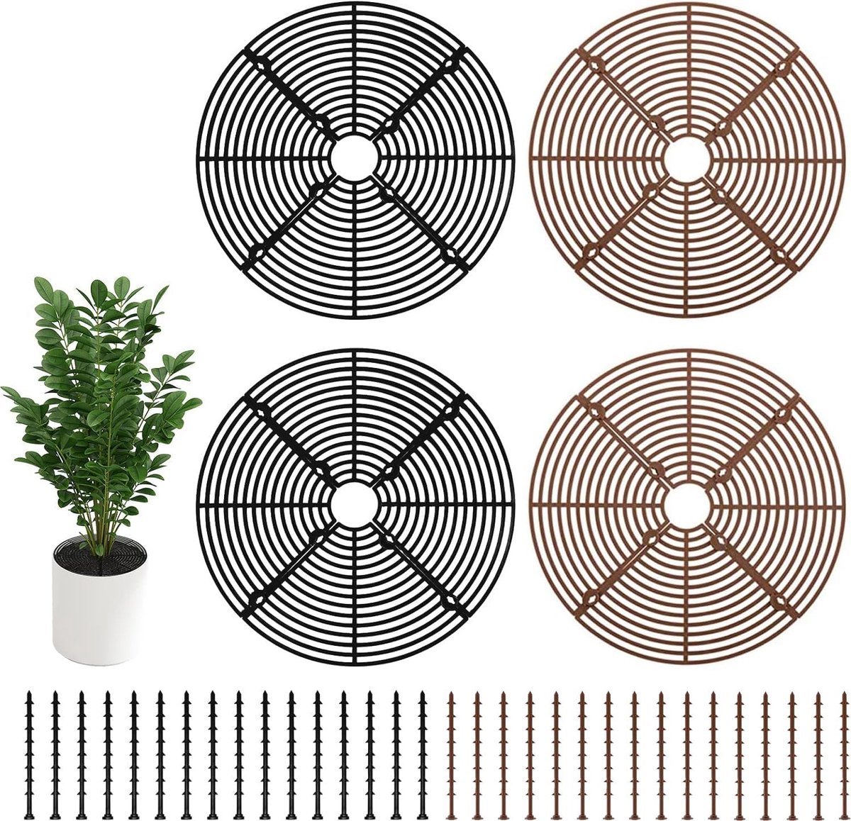 Mica Decorations - Bloempot Plantenstandaard-verhoger - Zwart - D115 X H16 Cm