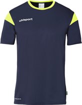 Uhlsport Squad 27 Shirt Korte Mouw Kinderen - Marine / Fluogeel | Maat: 140