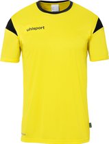 Uhlsport Squad 27 Shirt Korte Mouw Heren - Geel / Zwart | Maat: M