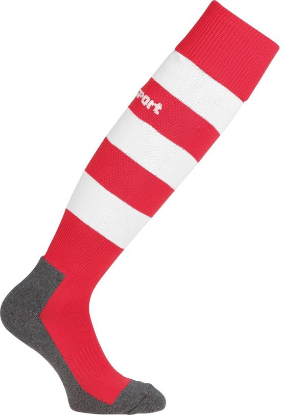 Chaussettes de football Uhlsport Team Pro Essential Stripe - Rouge / Wit | Taille: 33-36