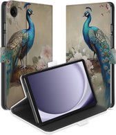 Uniek Geschikt voor Samsung Galaxy Tab A9 Tablethoesje Vintage Pauw Design | B2C Telecom