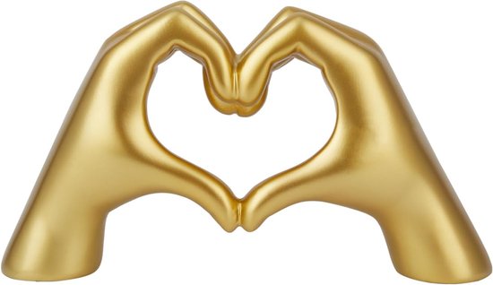 Statue de main en forme de cœur doré, Décoration de geste, sculpture de doigt pour Décoration de mariage, Decor de Home , petit ornement sur table basse, bureau, chambre à coucher ( Goud)