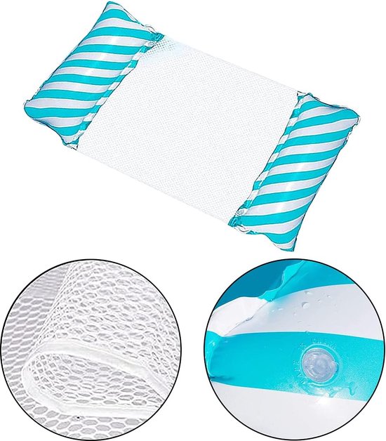 CZMAO Waterhangmat, 2 stuks, 4-in-1 opblaasbaar waterspeelgoed, zwembadaccessoires, opblaasbare waterhangmat voor stoel, matrassen, zitting, zwemmatras met infloatorpomp