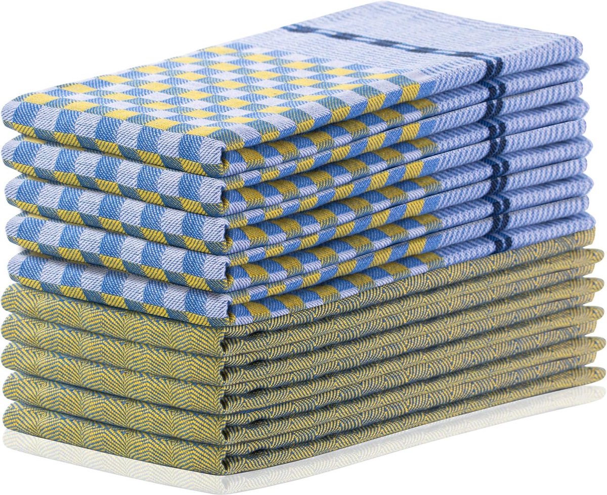 Theedoeken 50 x 70 cm met hanger 100% katoen Set van 10