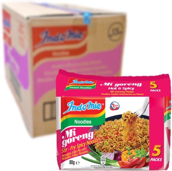 Indomie Instant Noedels/Noodles Mi goreng Spicy 8x5pak (40x70gr)
