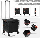 Bol.com Opvouwbare boodschappentrolley opvouwbare trolley opvouwbare kofferbak telescopische instelhandgreep met deksel slijtvas... aanbieding