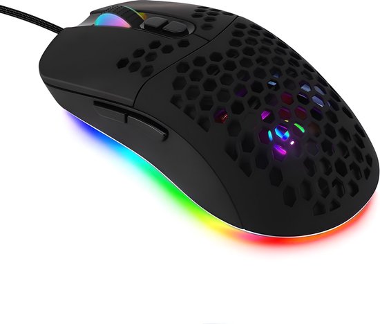 TOJ Optische Game / Gaming Muis - Bedraad 1.8 Meter - RGB Verlichting - 7200DPI - Zwart - USB-A