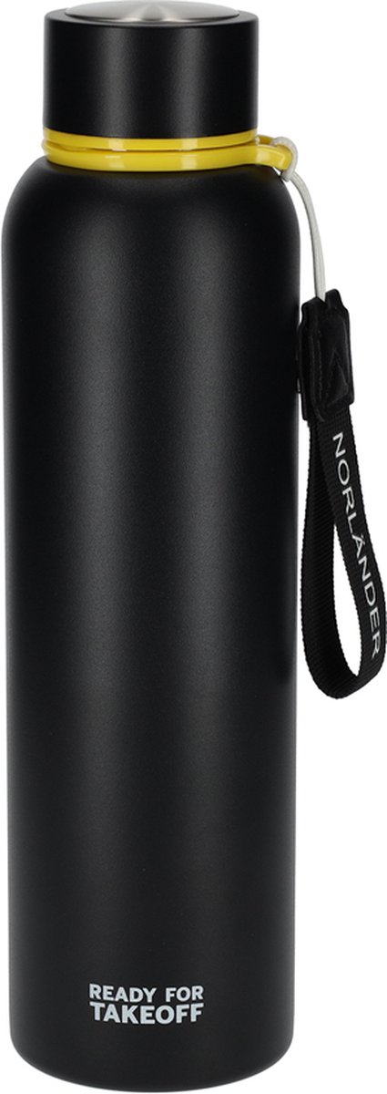 Norlander Thermosfles Oslo - 800 ML - RVS fles - tot 120 graden - Zwart