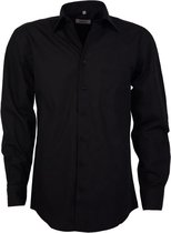 GCM heren blouse - overhemd heren - zwart uni - 85002 - Arrivee - lange mouwen - maat XL