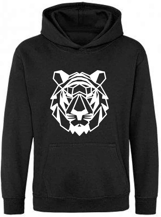 Be Friends Hoodie - Tijger - Kinderen - Zwart - Maat 9-11 jaar