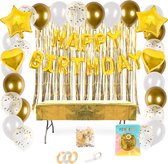 Festivz Gouden Happy Birthday Set - Goud –- Decoratie – Feestversiering – Gold - Verjaardag - Birthday - Feest