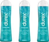 Durex Play Tingling Glijmiddel- 150 ml (3 x 50ml) - Tintelende Sensatie - op Waterbasis - Brievenbuspakket - Hoge Kwantumkorting