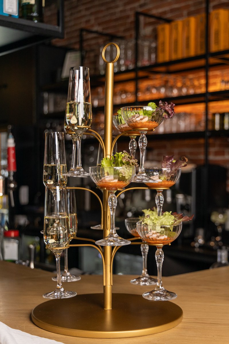 TJ.MOREE Drankkoren Voor 8 Glazen - Zwarte Aperol Boom & Cocktail Toren Voor Feesten En Bruiloften