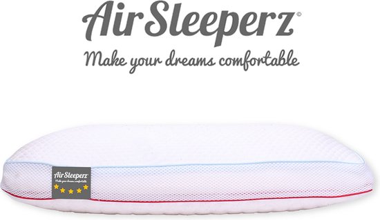 AirSleeperz traagschuim kussen - Koele en warme zijde - 60x40 cm - Memory foam - Voorkomt rug-, nek- en schouderklachten - Wasbare hoes - 4 seizoenen kussen