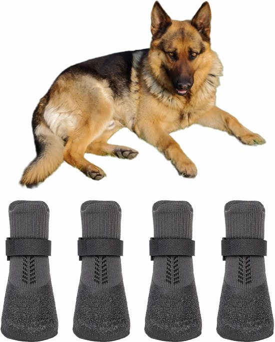 Hondenschoenen, pootbescherming, 4 stuks, waterdichte hondenlaarzen, zachte verstelbare pootbescherming, hondenschoen, geschikt voor kleine, middelgrote en grote honden, pootbescherming,