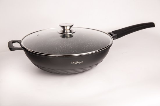 Cheffinger Wokpan XL met Deksel - 32cm - Inductie