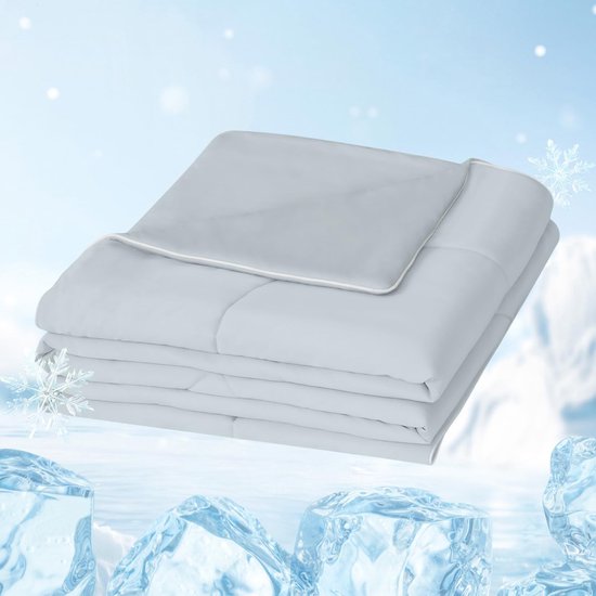 Cooling Blanket 200 x 220 cm - Zelfkoelend Zomerdekbed - Lichte Verkoelende Deken voor de Zomer - Grijze Woondeken