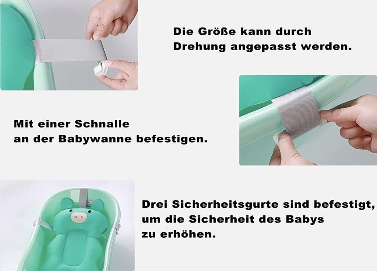 Tapis De Bain Bébé Siège Antidérapant Avec Ceintures - Coussin Étoile Pliable Nouveau-Né