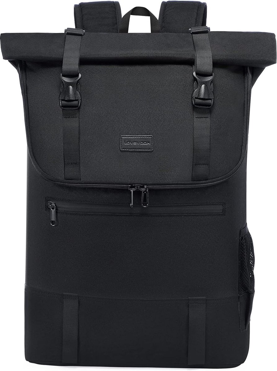 Rolltop Rugzak Voor Dames En Heren, Waterdichte Laptoprugzak Met 25L Capaciteit 15 6 Laptopvak Lichtgewicht Stijlvolle Fietsrugzak School Werk Reizen Inclusief Regenhoes 1064076459