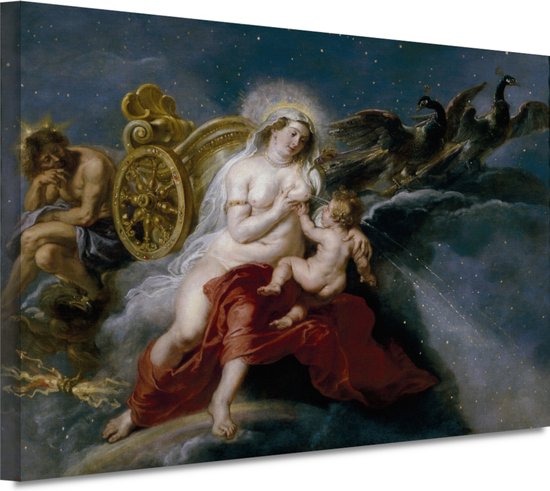 De schepping van de Melkweg - Peter Paul Rubens schilderijen - Wagen portret - Schilderij op canvas Object - Klassiek schilderijen - Schilderijen op canvas - Slaapkamer wanddecoratie 70x50 cm