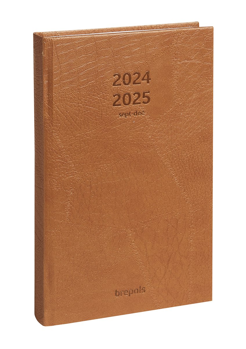 Brepols agenda 2024-2025 - 16 MAANDEN - Saturnus LUCCA - Dagoverzicht - Bruin - 13.3 x 20.8 cm