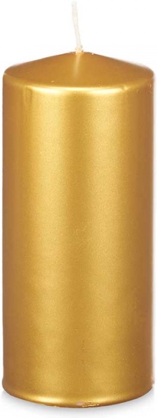 Gouden Kaars - Stompkaars - Acorde Candles - Cilinderkaars 20 x 9 cm - +/- 80 Branduren - Zeer Luxe Geurloze Kaars