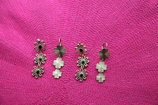 Candy sweet jewellery set van twee Bloemen oorbellen || Stainless steel