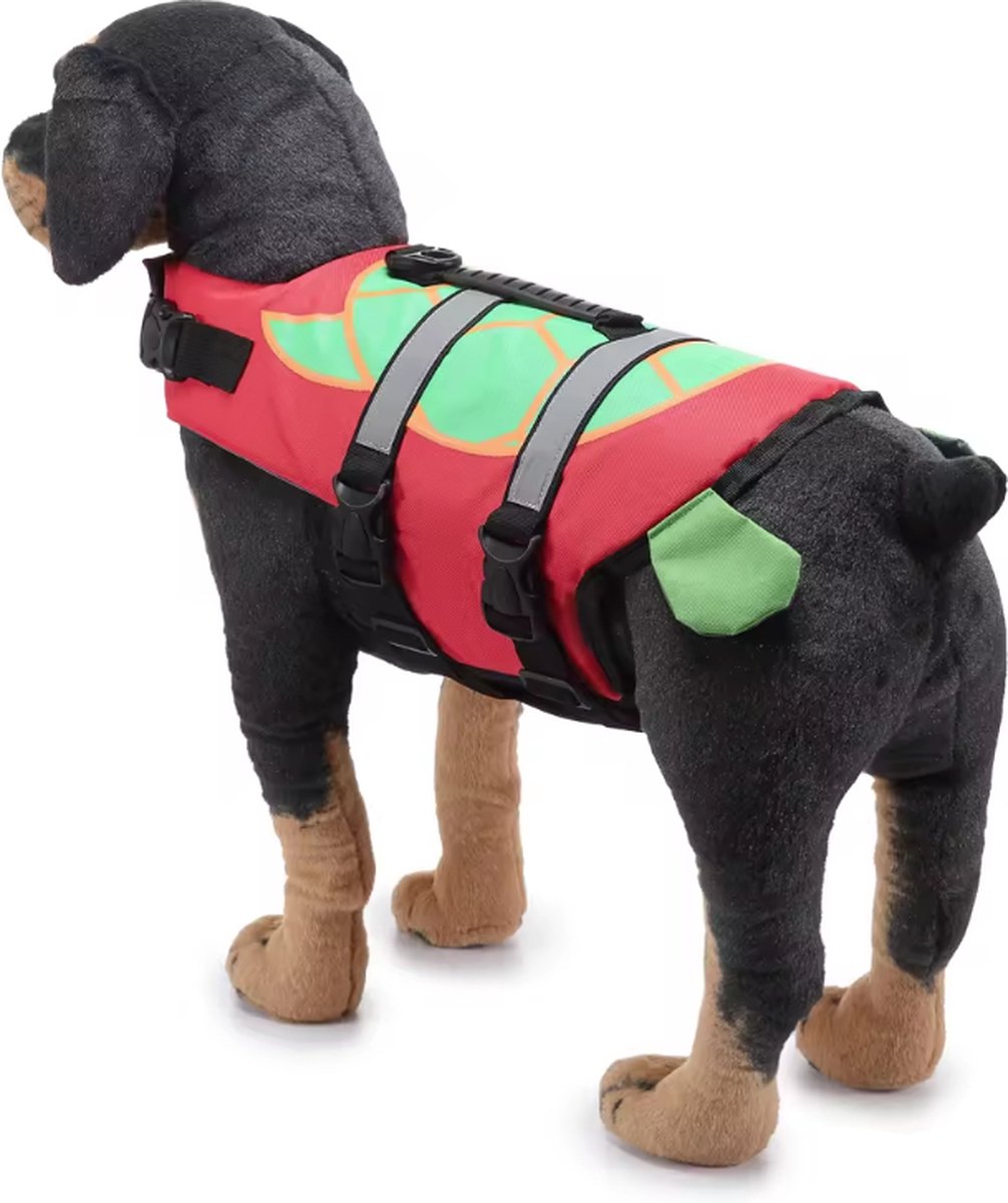 Zwemvest voor honden Schildpad Maat M - Gewicht Hond 10-20KG - Honden Zwemvest - reddingsvest - zwemondersteuning voor honden